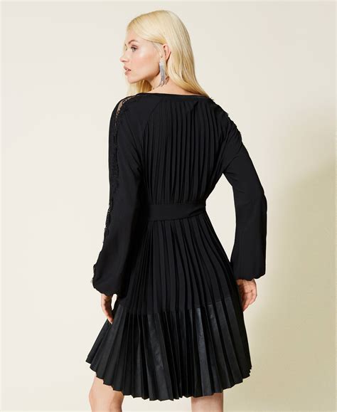 balmain vestido de tarde en crepe de china negro